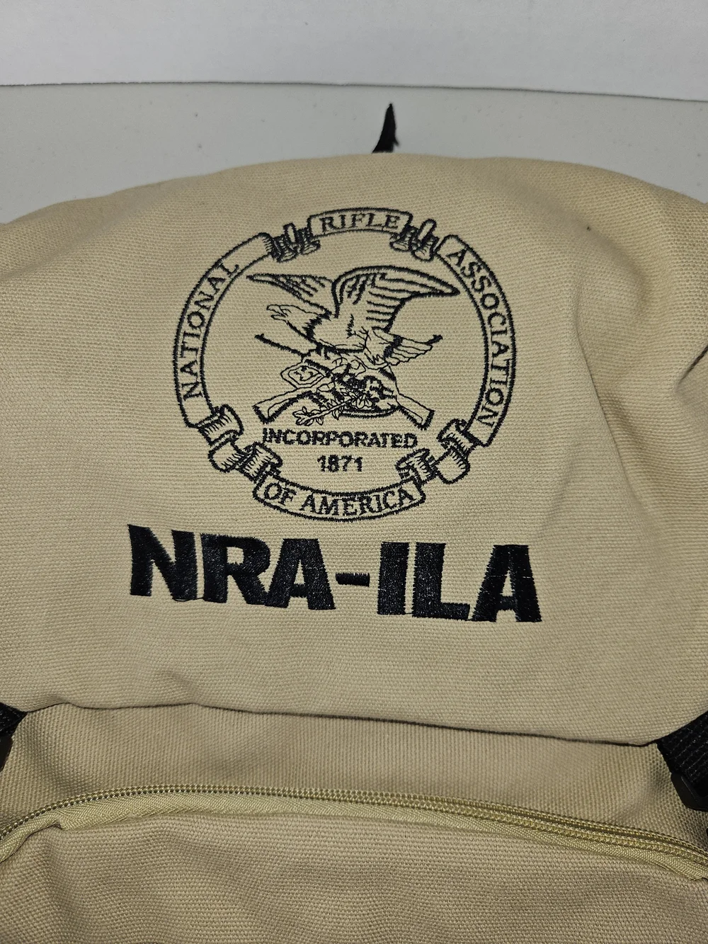 NRA-ILA Tan Tactical Backpack with Black Accents
